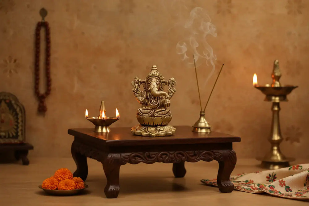 Lord Ganesha Idol with Turban – Remover of Obstacles for Success and Wisdom   Brass Ware