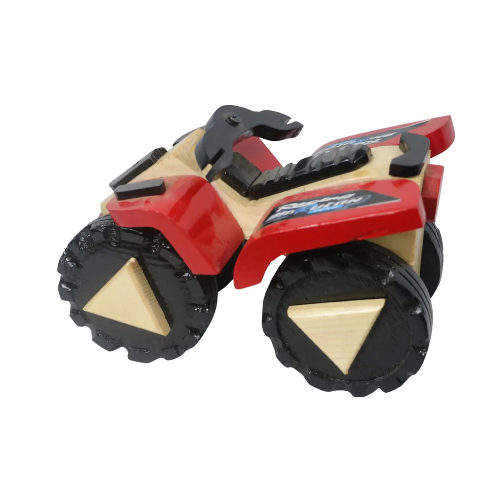 Artisan-made Channapatna wooden mud racing car toy