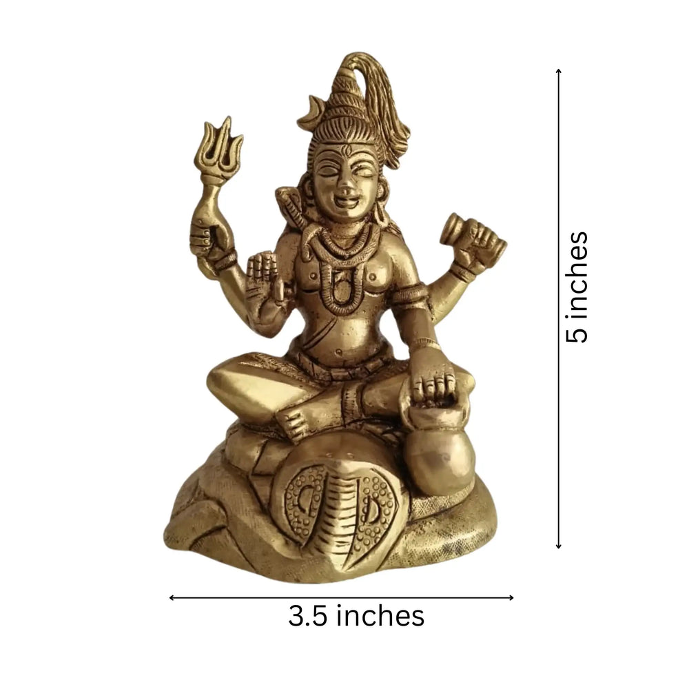 Brass Lord Shiva Idol – Mahadev Statue for Spiritual Home Decor   Brass Ware