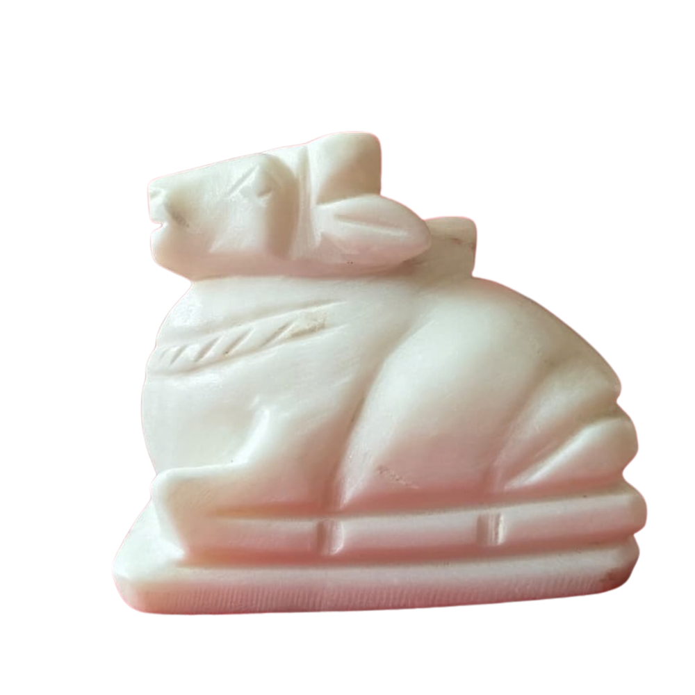 Marble Nandi Idol – Sacred Nandi Bull Statue for Pooja & Home Décor   Marble