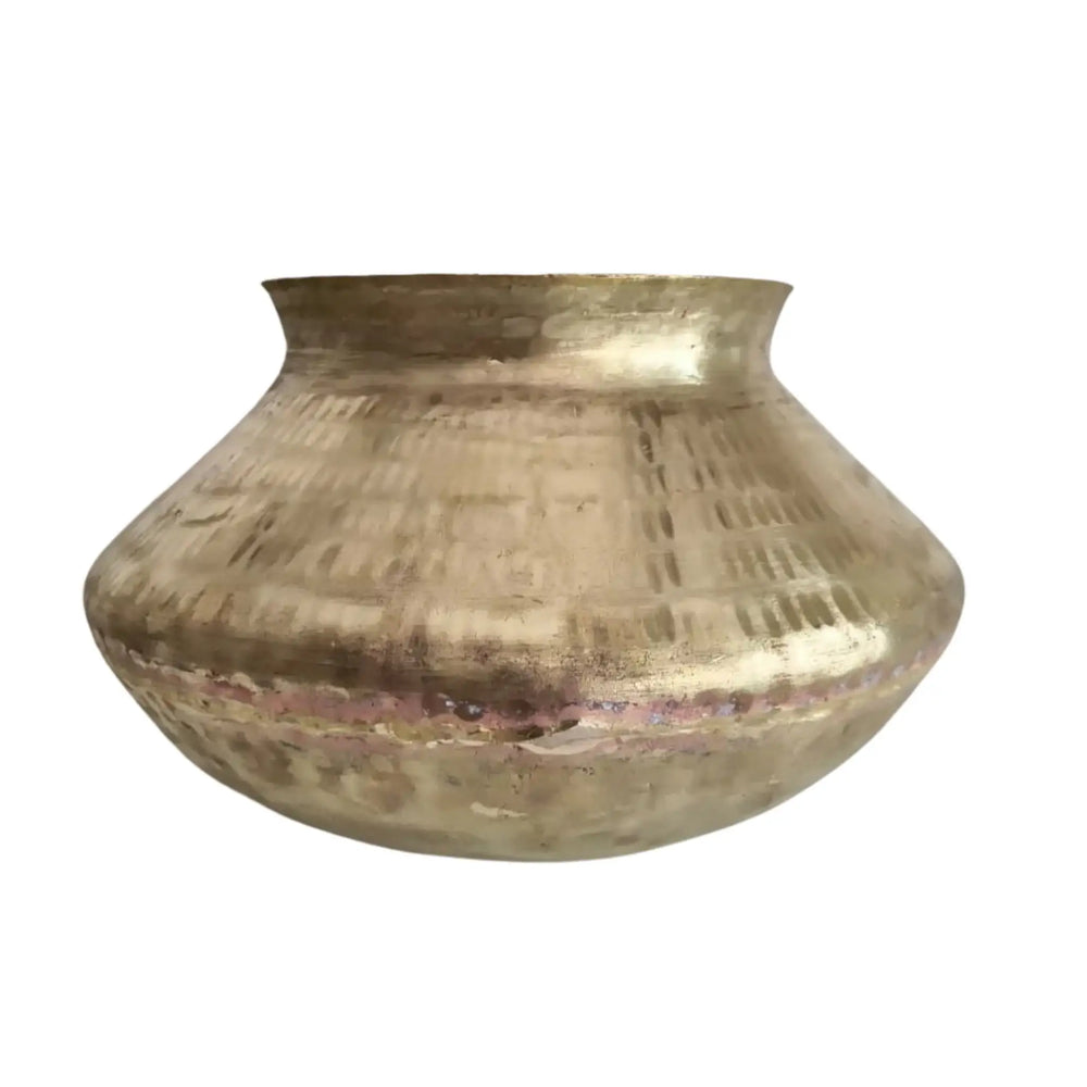 Handcrafted Brass Water Pot – Vintage Hammered Kalash Vessel   Brass Artwork