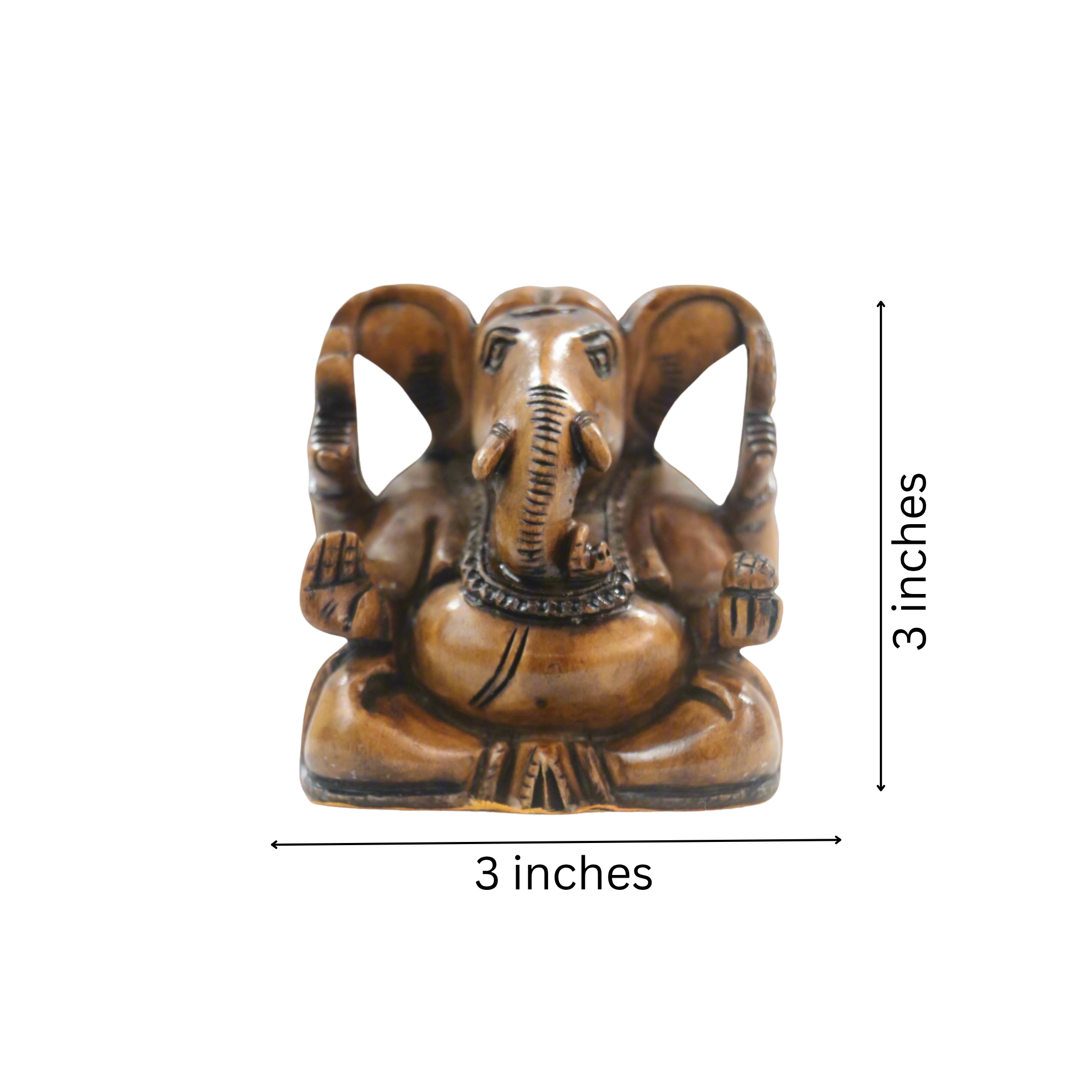 Hand-Carved Wooden Lord Ganesha Idol – Traditional Home Decor