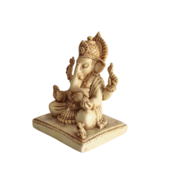 Seated Ganesha Statue in Resin with Intricate Details