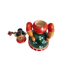 Etikoppaka Wooden Women Box – Handcrafted Traditional Lacquer Toy Storage   Etikoppaka Lacquerware