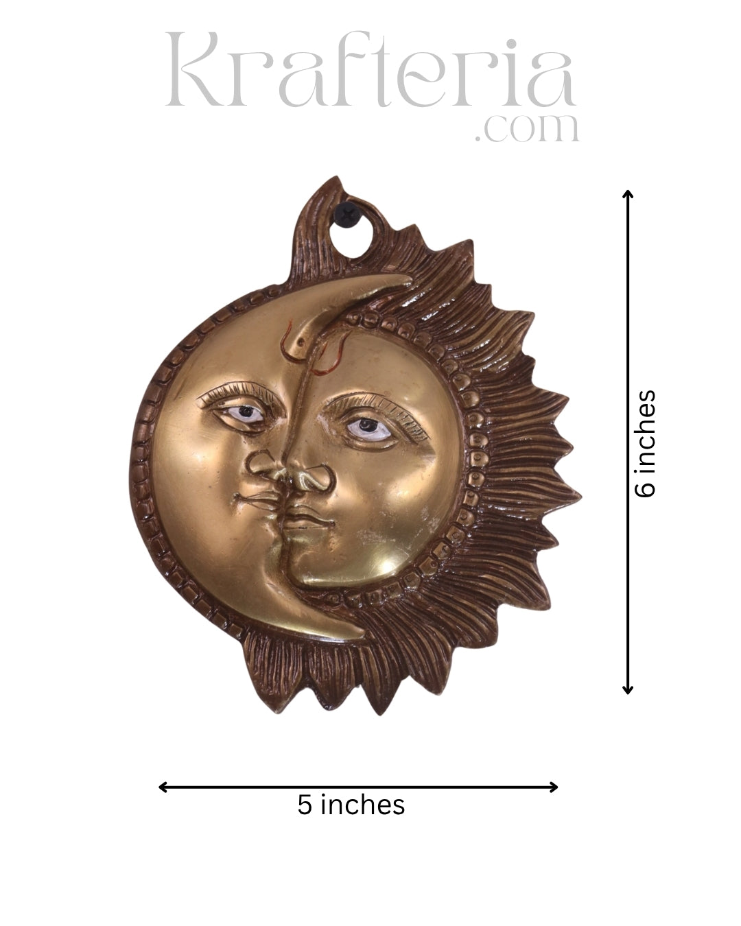 Brass Surya Chandra Decorative Wall Hanging for Home & Temple
