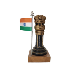 Handmade Wooden Police Flag Stand – Elegant Desk Accessory