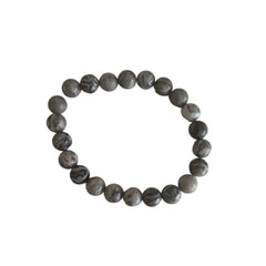Picasso Jasper Beaded Bracelet – Gray Stone Healing Bracelet   Fashion