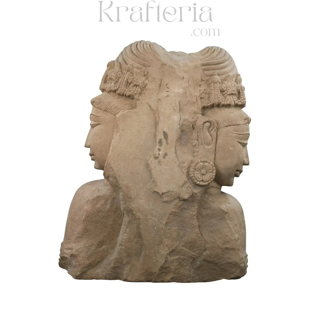Faces of Eternity - Bust of the Triple Aspect Deity   Sand Stone