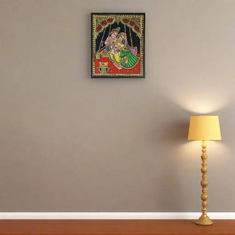Elegant Radha Krishna – Thanjavur Artistry   Paintings