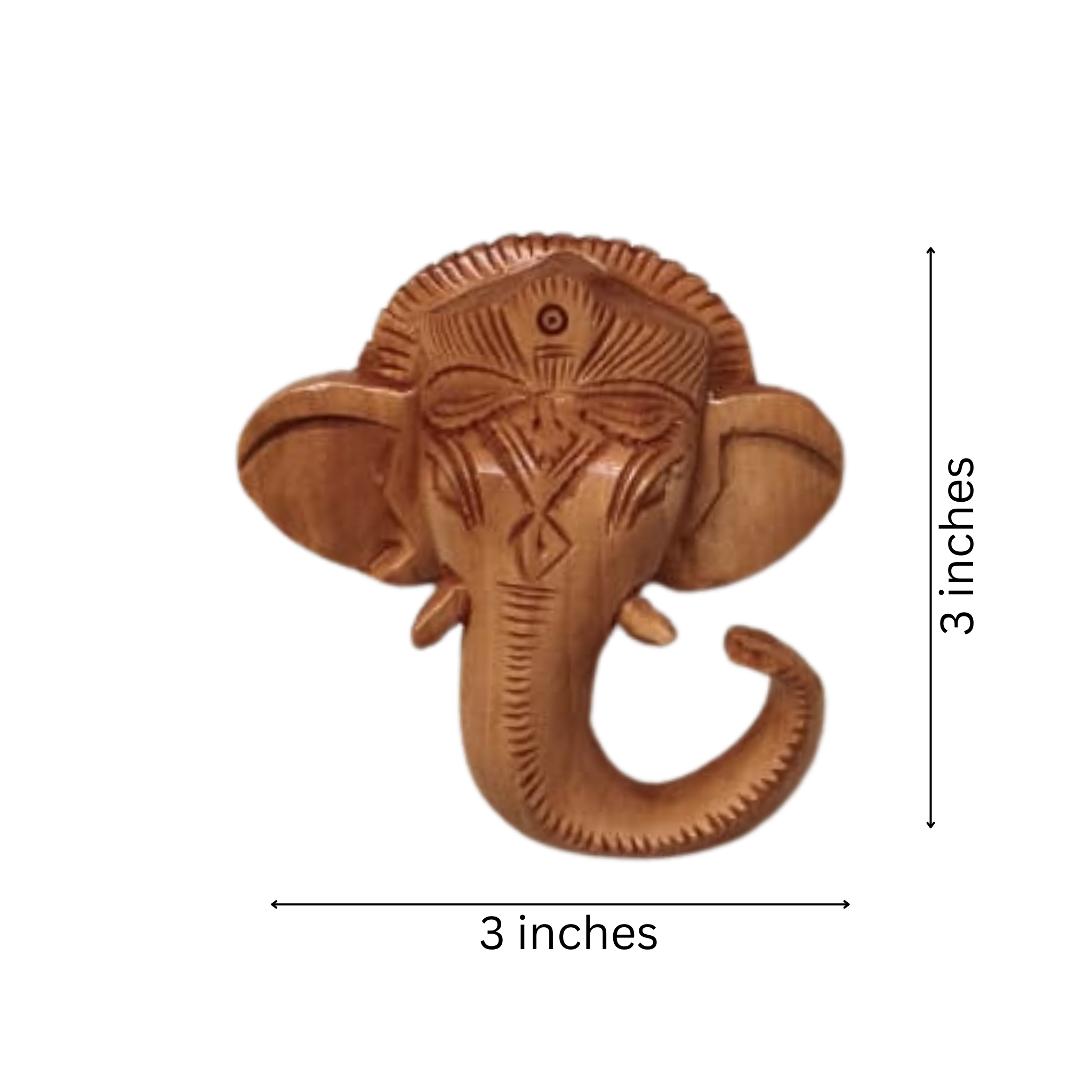 Hand-Carved Wooden Ganesha Elephant Head Wall Hanging