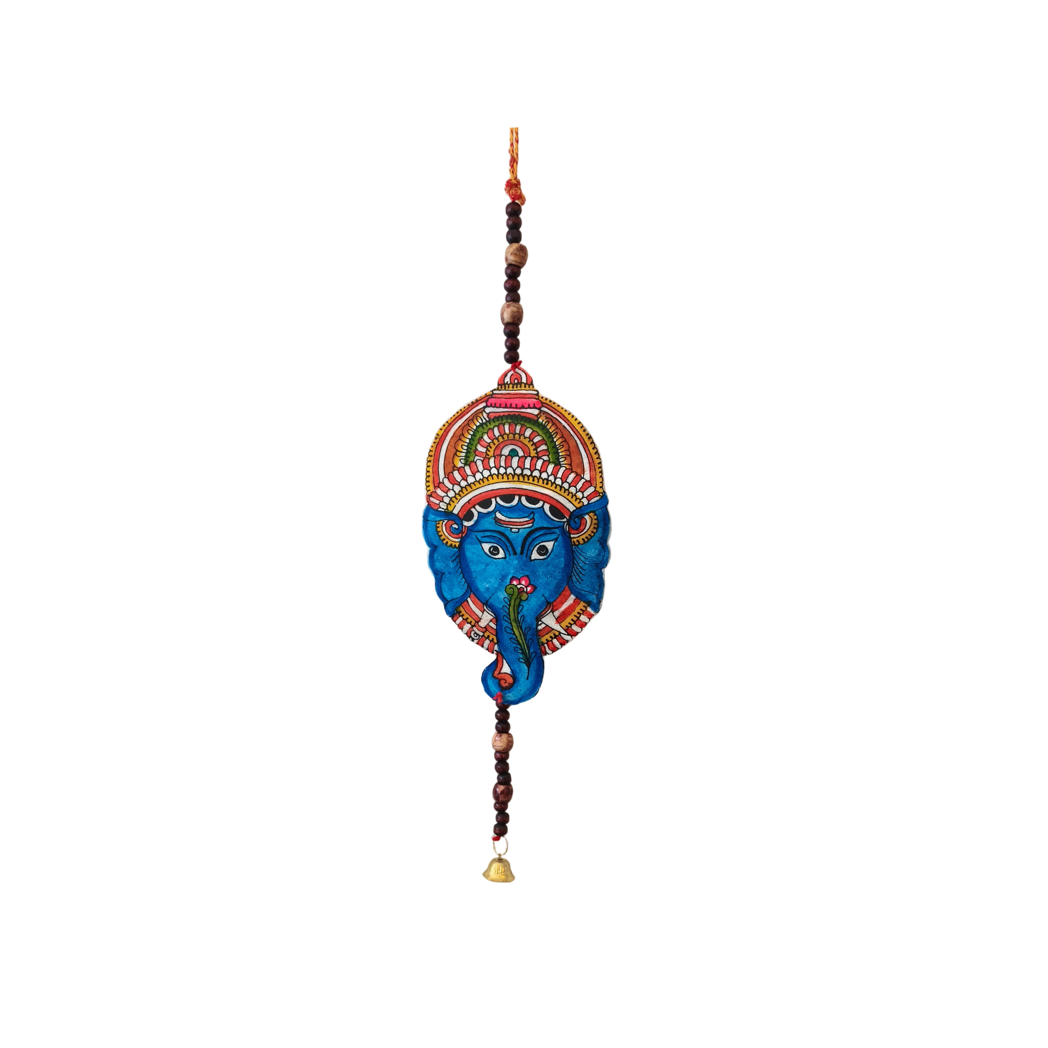 Hand-Painted Leather Lord Ganesha Wall Hanging