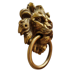 Handcrafted Brass Lion Head Door Knocker – Vintage Wall Décor Accent   Brass Artwork