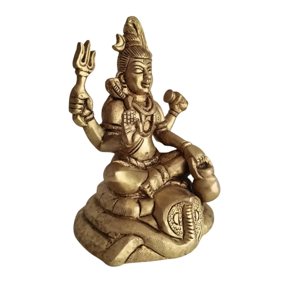 Brass Lord Shiva Idol – Mahadev Statue for Spiritual Home Decor   Brass Ware