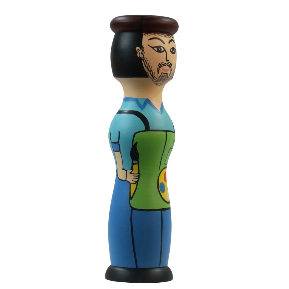 Wooden character peg dolls set featuring Santa, Joker and men figures