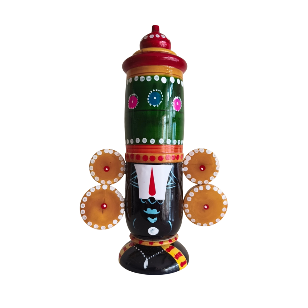 Authentic Turned Wood Etikoppaka Venkateswara Decorative Piece   Etikoppaka Lacquerware