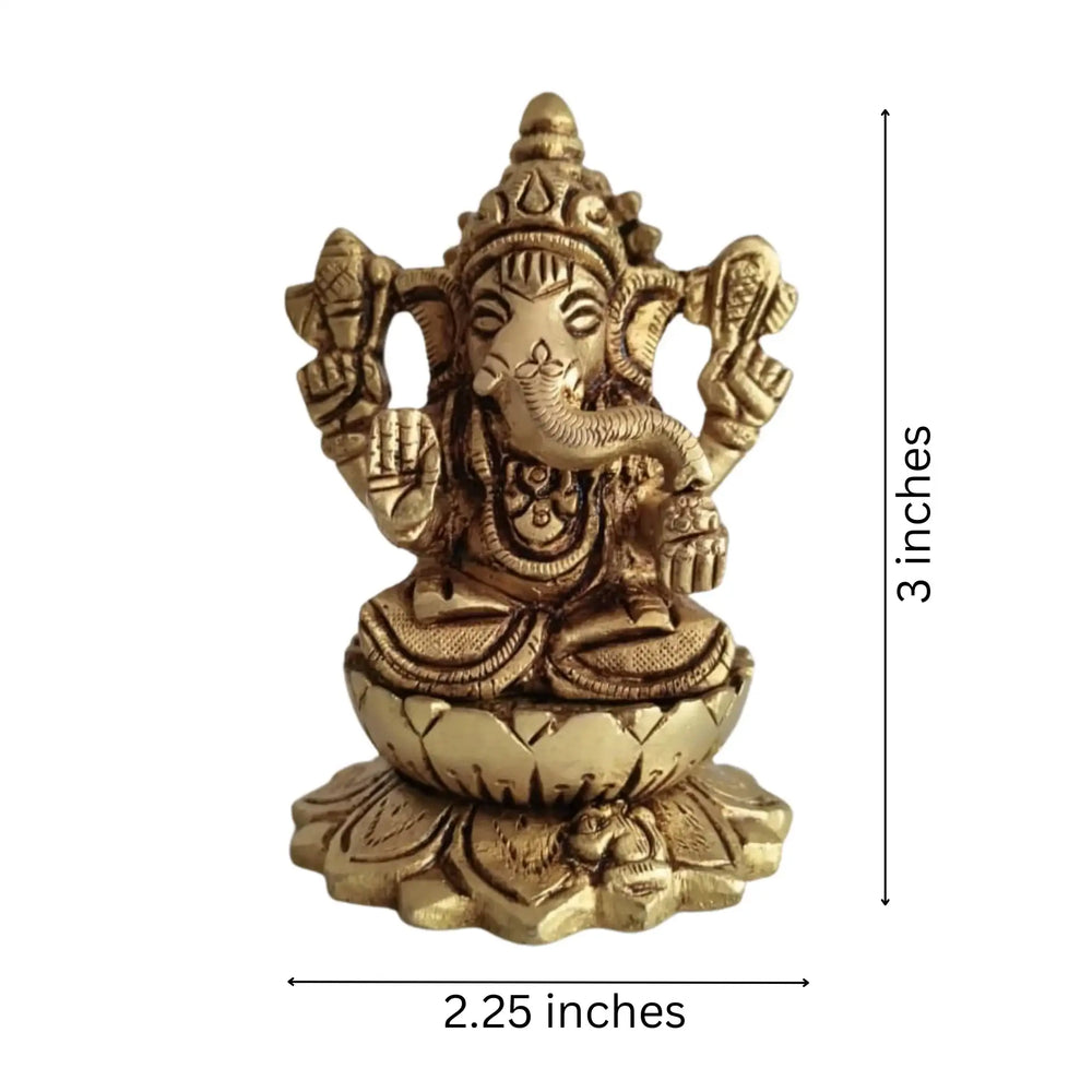 Lord Ganesha Idol with Turban – Remover of Obstacles for Success and Wisdom   Brass Ware