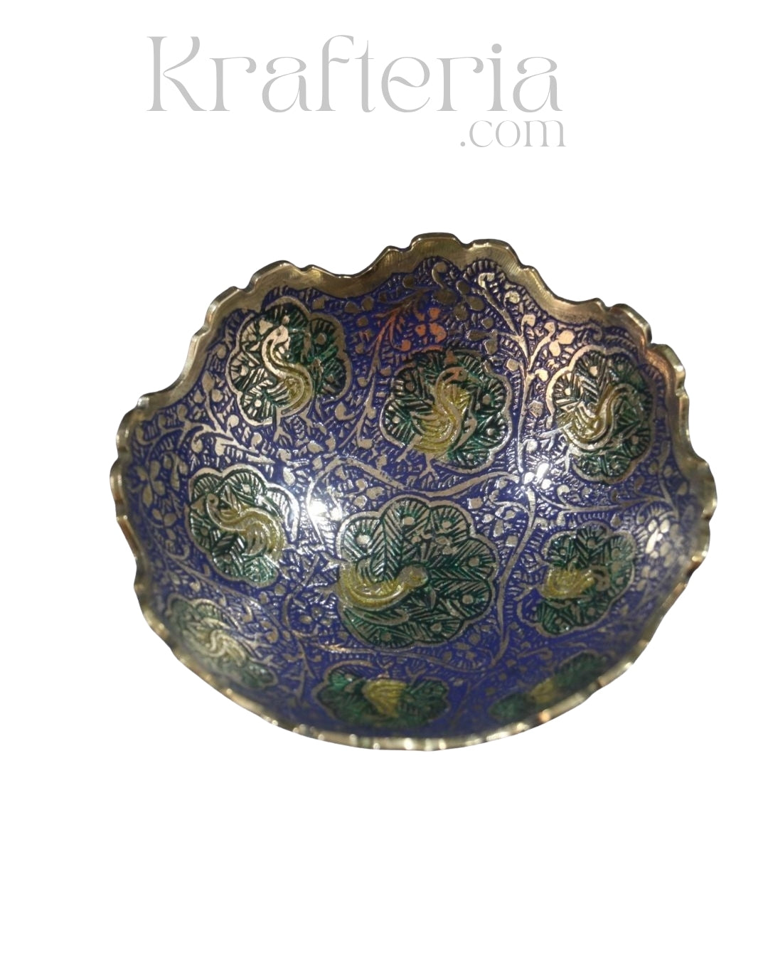 Peacock Glory - Centerpiece Brass Fruit Bowl