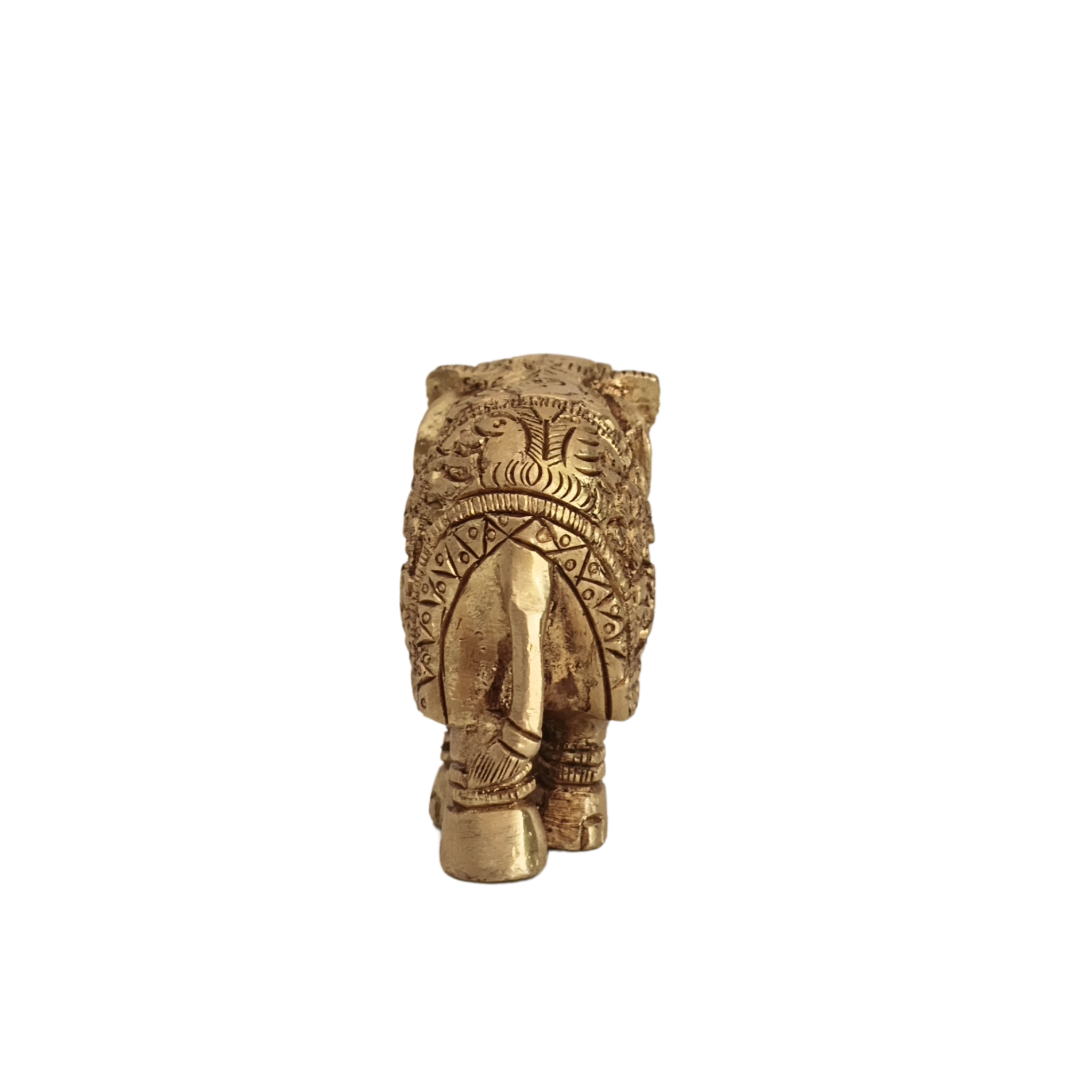 Brass Elephant Figurine with Raised Trunk – Symbol of Good Luck and Strength