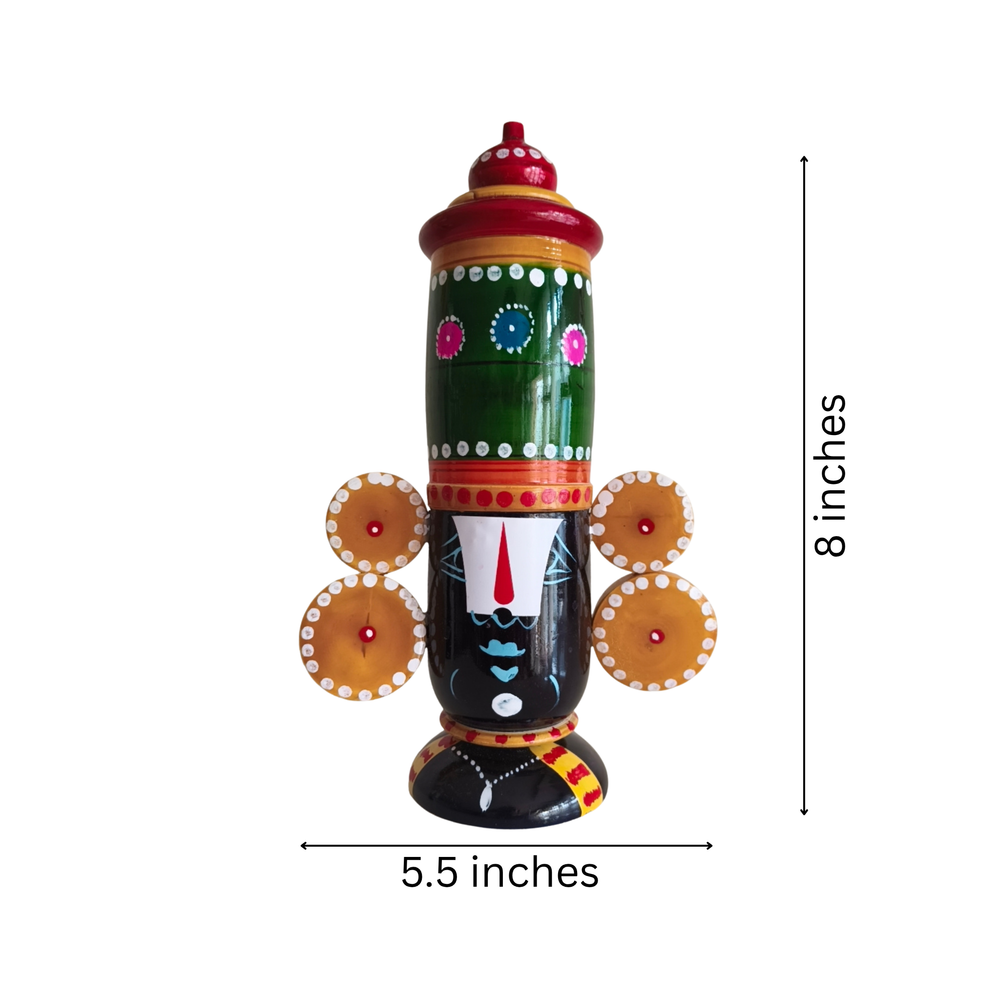 Authentic Turned Wood Etikoppaka Venkateswara Decorative Piece   Etikoppaka Lacquerware