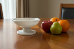 Handcrafted White Marble Pedestal Tray   Marble