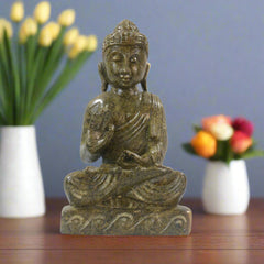 Peaceful Buddha Figurine – Soft Stone Decorative Idol