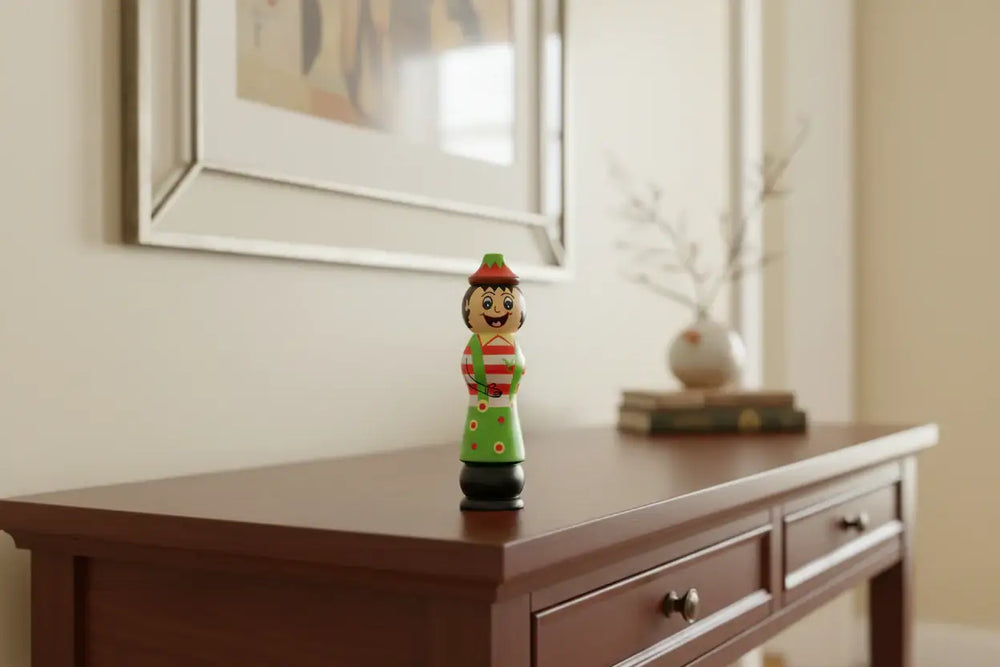 Colorful handpainted peg dolls with safe non-toxic finish