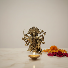 Brass Panchmukhi Hanuman Statue - 5-Faced Lord Bajrangbali for Protection & Vastu   Brass Artwork