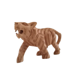 Decorative Wooden Tiger | Intricately Hand-Carved Animal Figurine