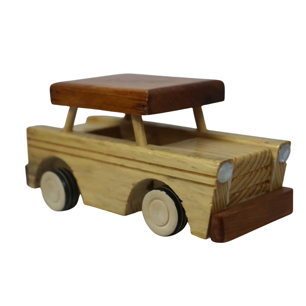 Traditional Channapatna wooden sedan toy car crafted by artisans