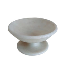 Handcrafted White Marble Pedestal Tray   Marble