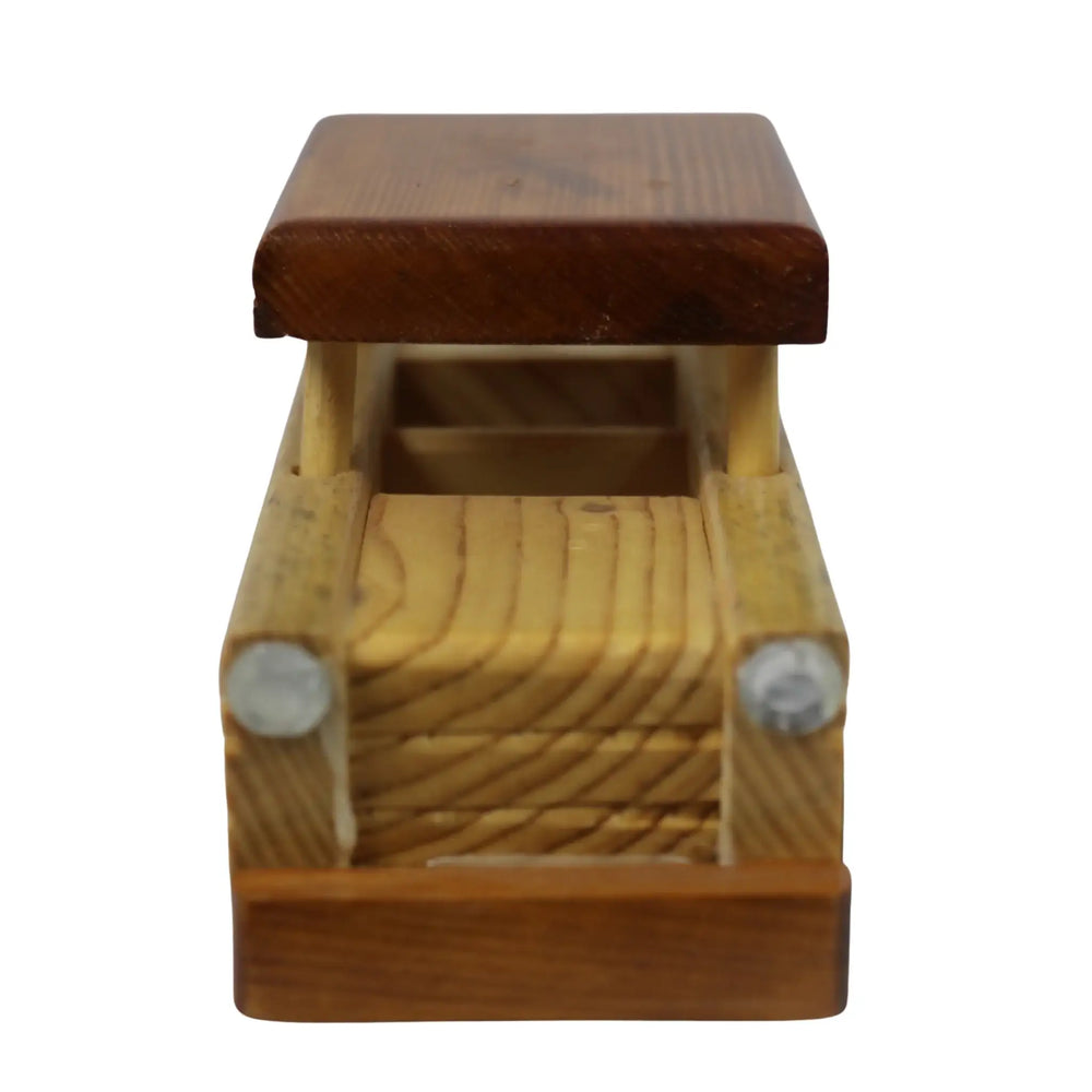 Elegant Channapatna wooden sedan toy car with handcrafted details
