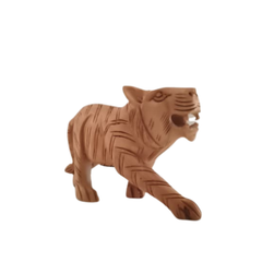 Decorative Wooden Tiger | Intricately Hand-Carved Animal Figurine
