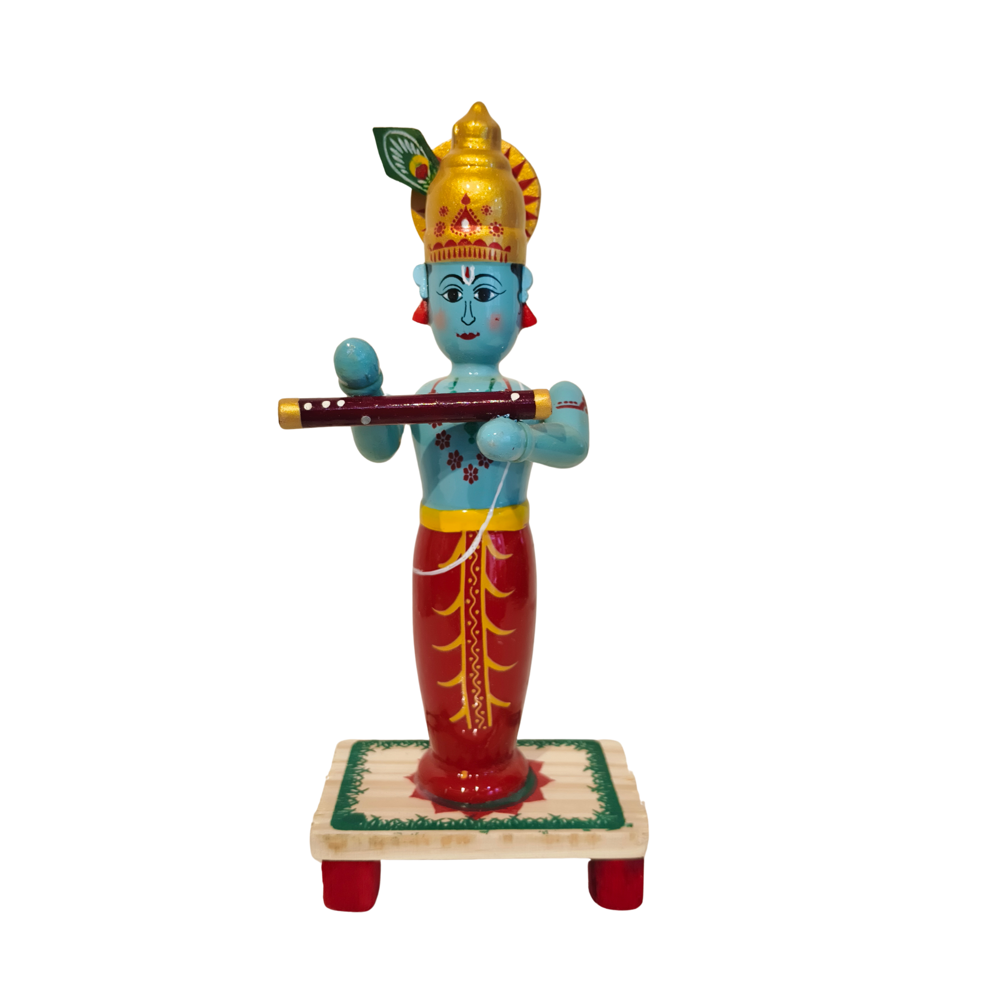 Vibrant Etikoppaka Lord Krishna Flute Player