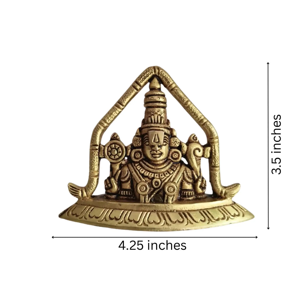 Brass Lord Venkateswara Idol for Home Temple & Pooja Décor   Brass Ware