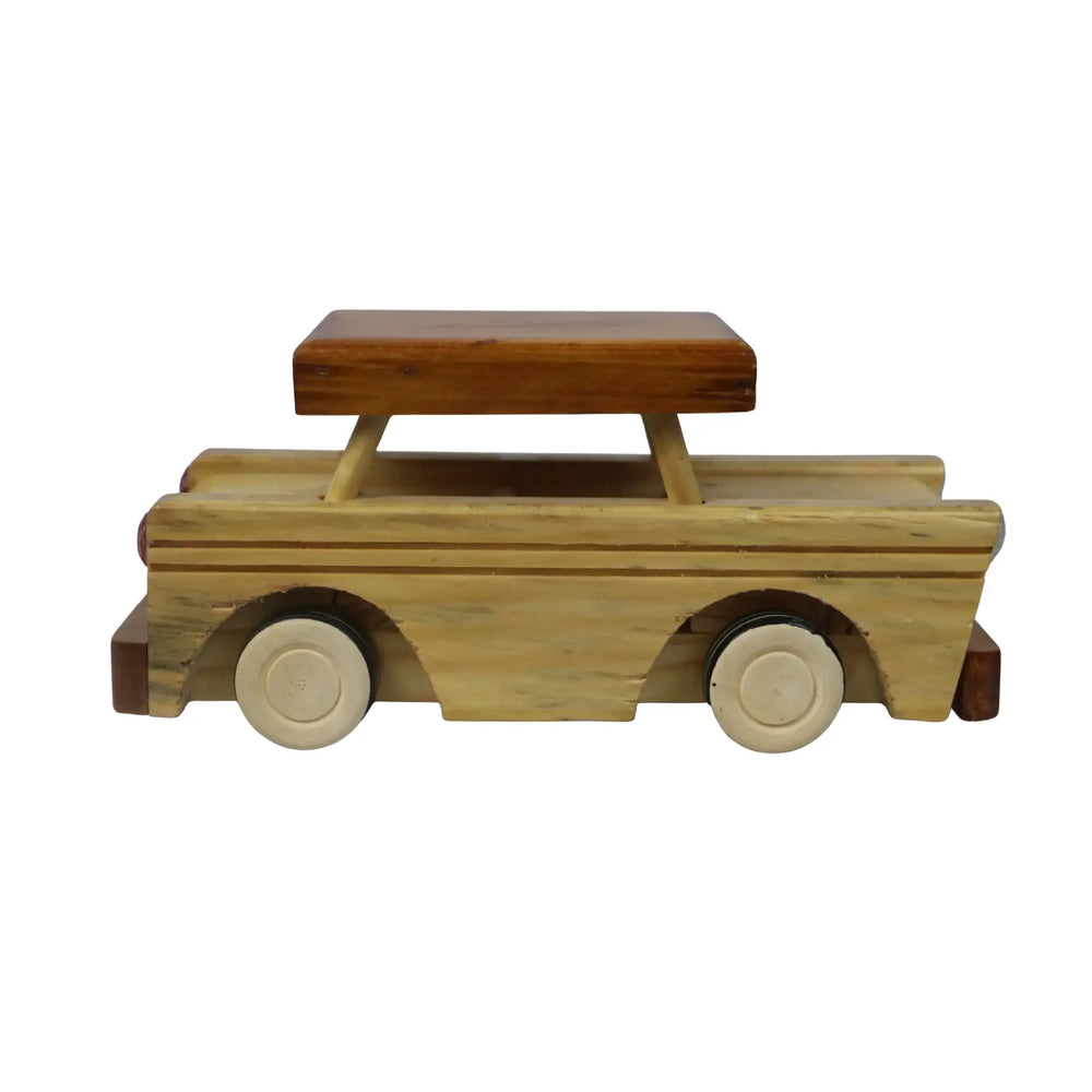 Eco-friendly Channapatna wooden sedan car toy made from natural wood