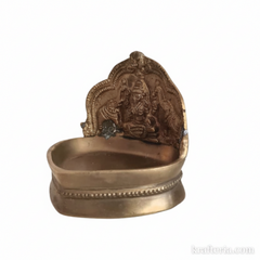 Brass Gajalakshmi Table Diya | Traditional Goddess Lakshmi Oil Lamp for Prosperity   Brass Artwork