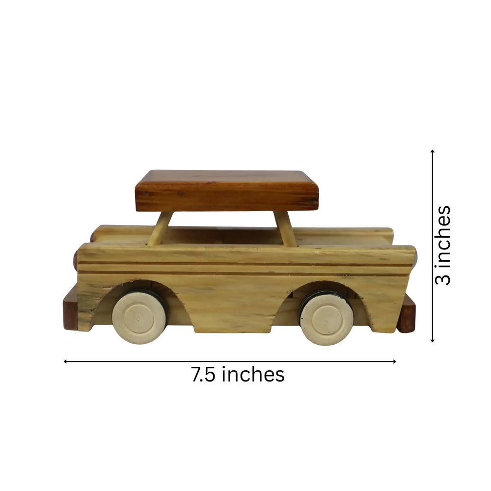 Classic Channapatna wooden sedan toy car in handcrafted style