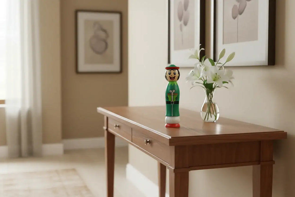 Kids wooden peg dolls with Santa and Joker characters
