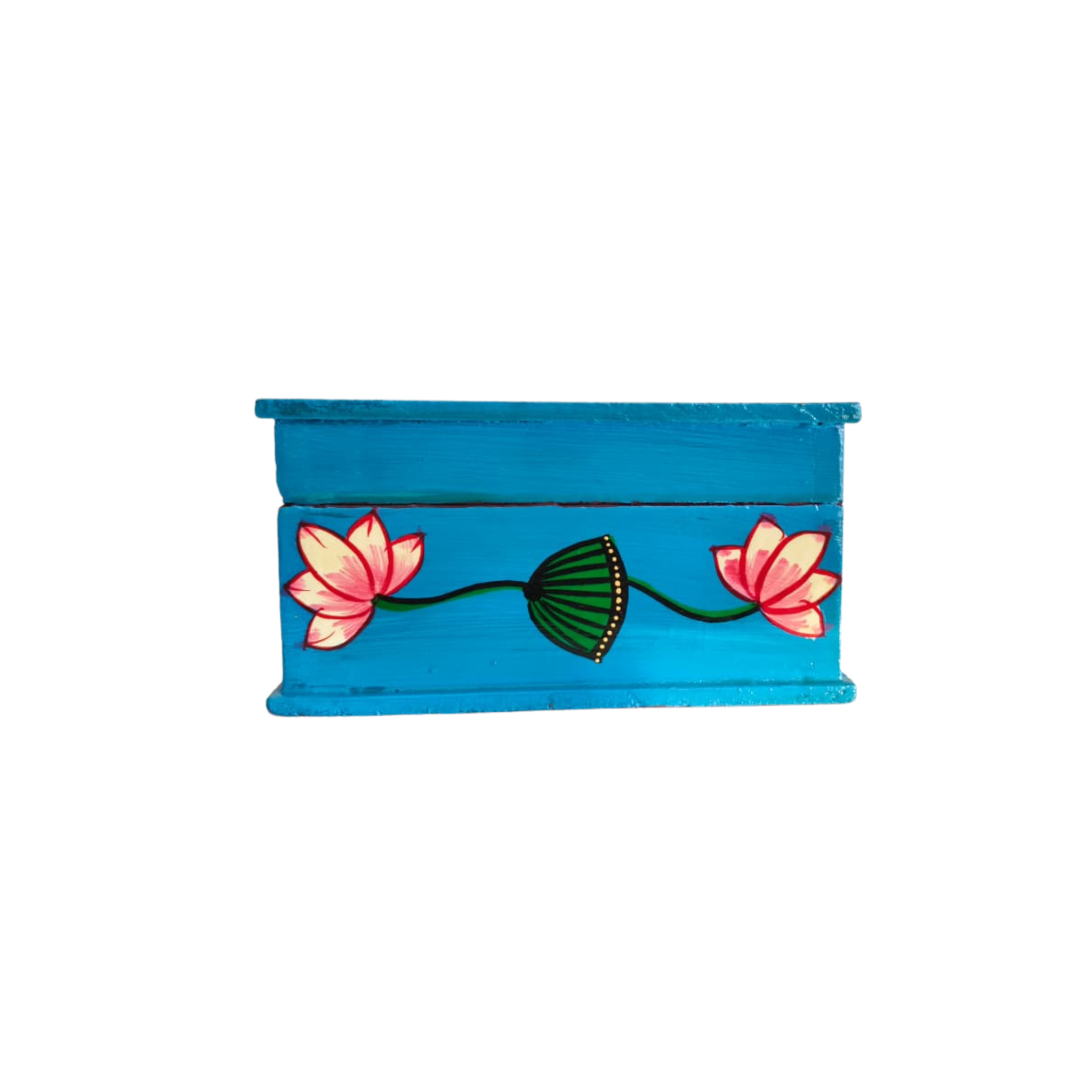 Sacred Cows and Lotus Flowers - Traditional Indian Pichwai Art Wooden Box