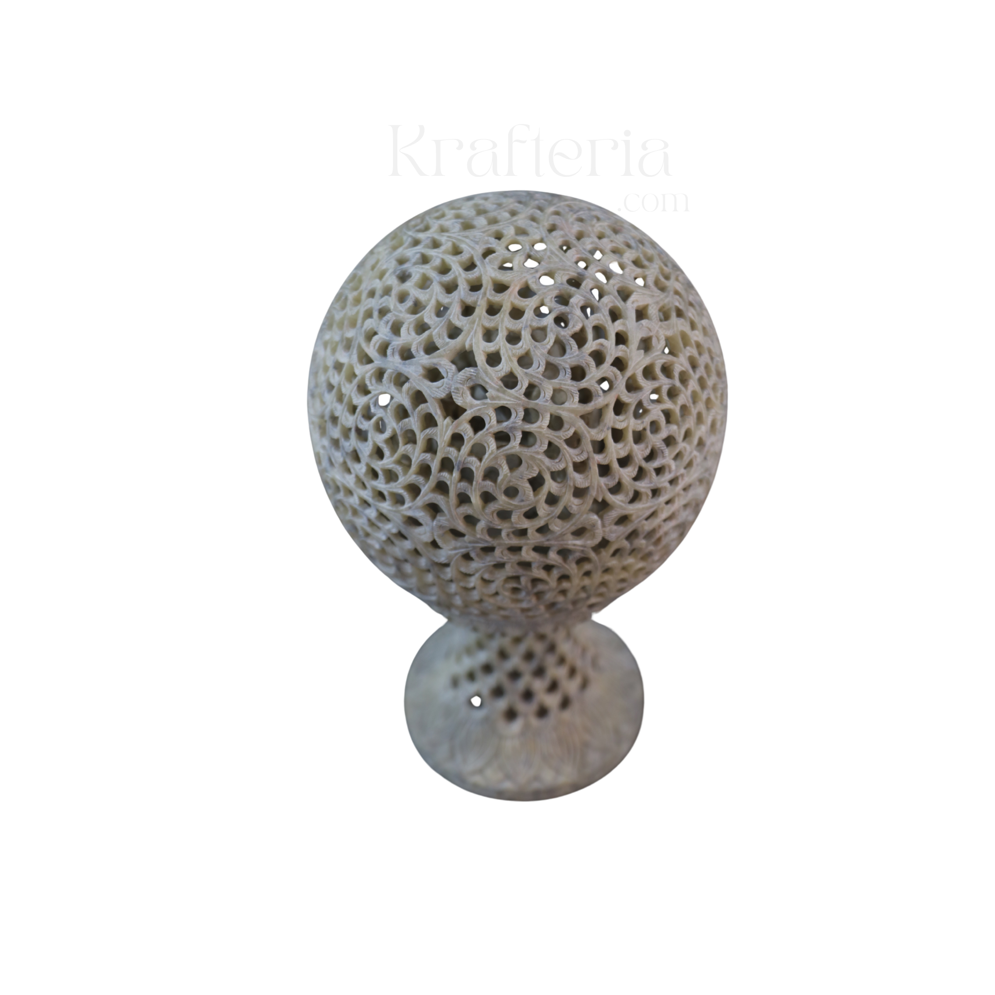 Globe with Intricate Taj Mahal Jali Carving – Heritage Indian Handicraft
