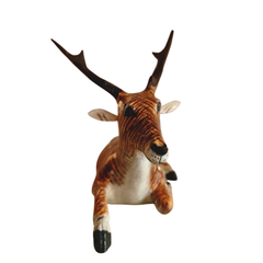 Artisan-made Nirmal lacquered deer folk wooden art