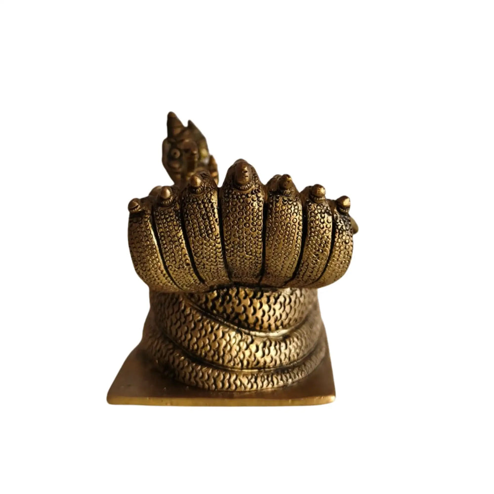 Brass Vishnu Ananta Shesha Statue – Lord Vishnu Resting with Goddess Lakshmi & Bhudevi   Brass Ware