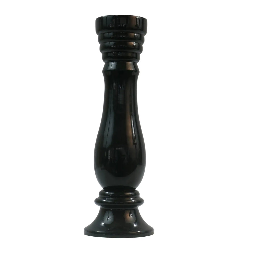 Decorative wooden flower vase with hand-painted finish