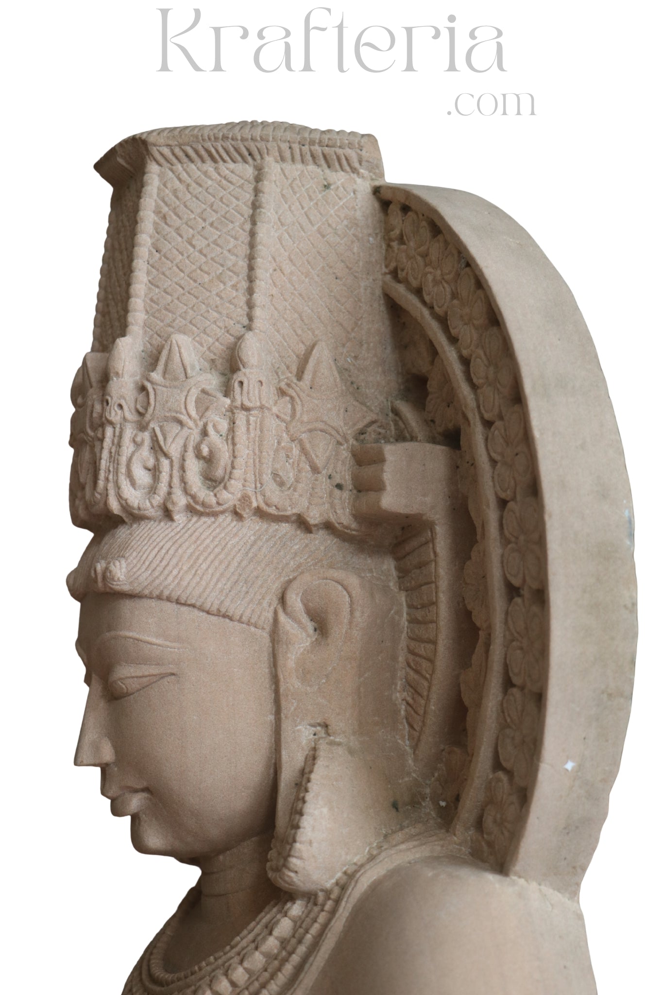 Ancient Indian Sandstone Sculpture of a Divine Being (Deva/Gandharva)