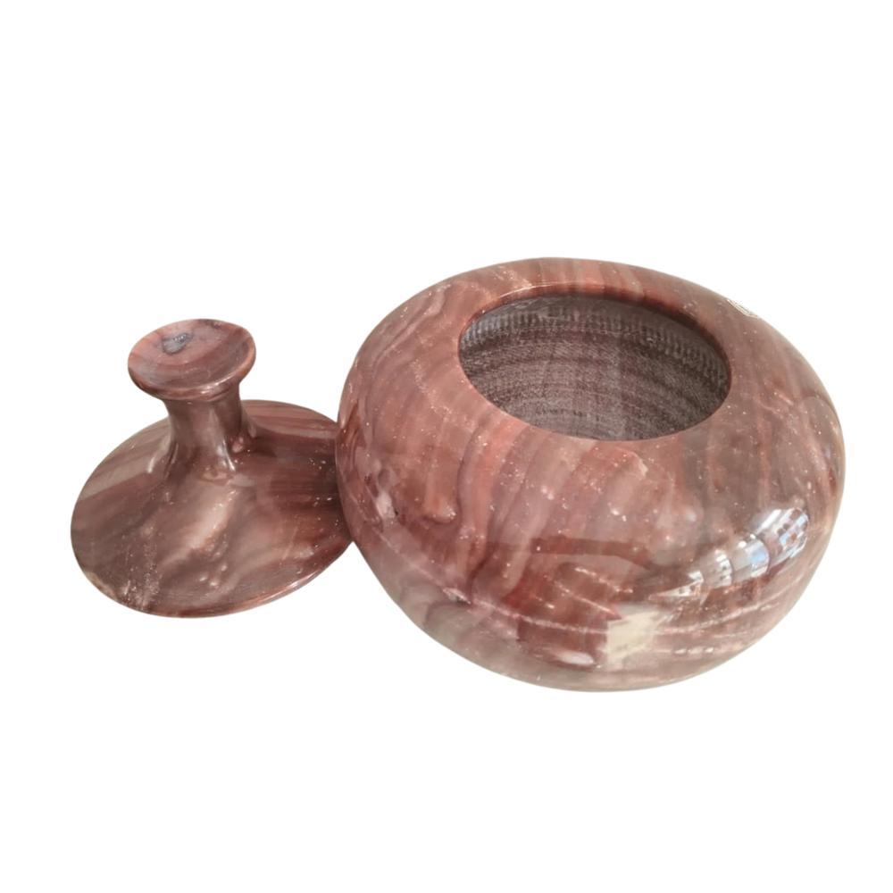 Marble Decorative Storage Jar with Lid – Luxury Stone Pot for Home Décor   Marble