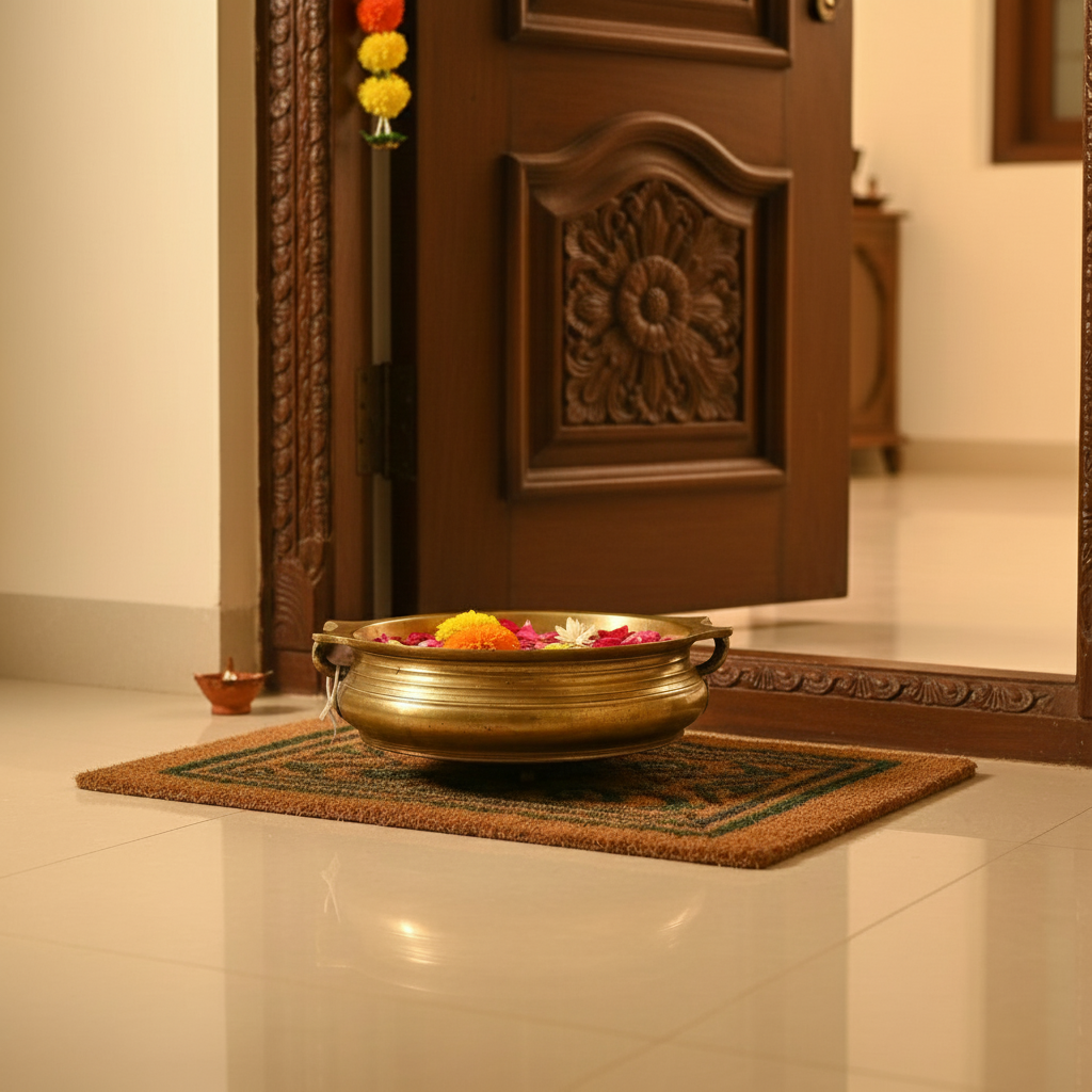 Handcrafted Bronze Uruli – Perfect for Floating Flowers & Home Decor