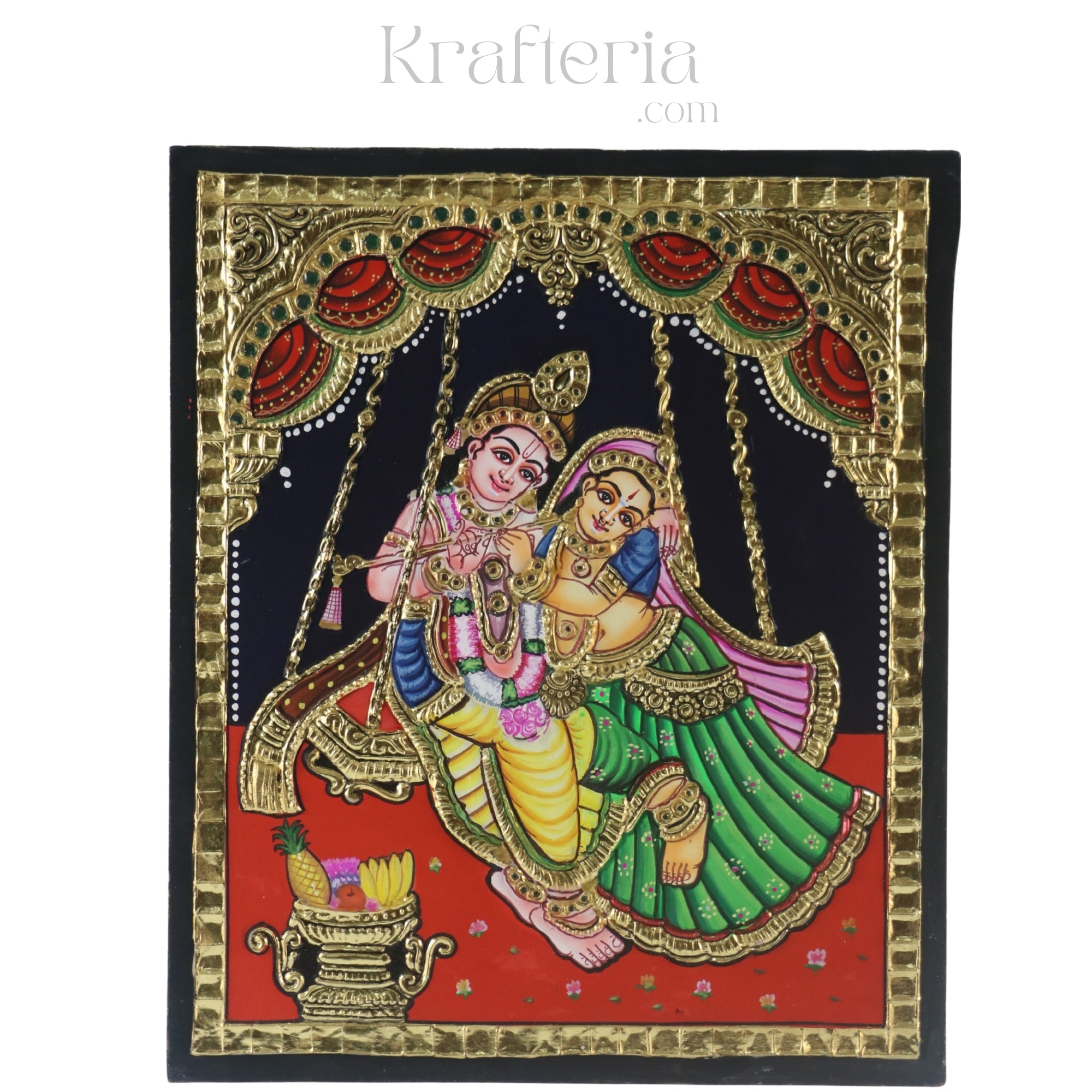 Elegant Radha Krishna – Thanjavur Artistry