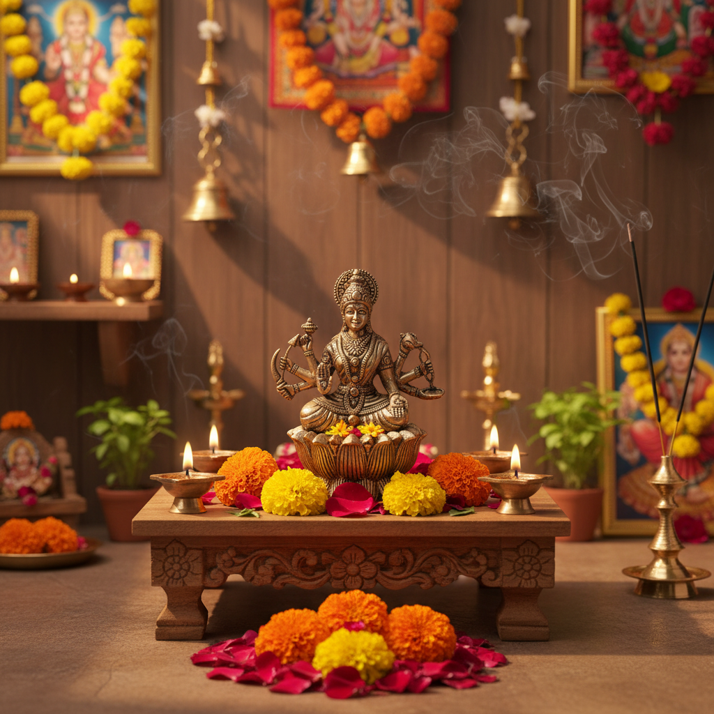 Majestic Durga Devi Brass Idol – Divine Embodiment of Strength and Protection