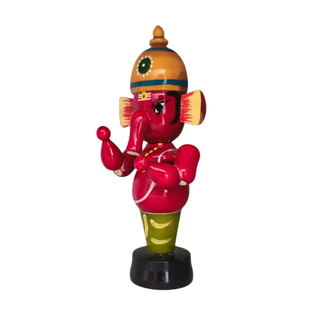 Handcrafted Ganesha Idol - Etikoppaka Art   Etikoppaka Lacquerware