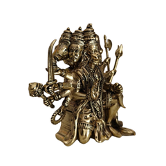 Brass Panchmukhi Hanuman Statue - 5-Faced Lord Bajrangbali for Protection & Vastu   Brass Artwork